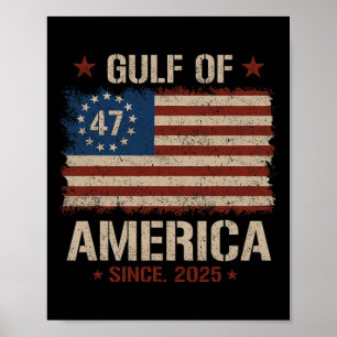 Póster Golfo De Ee.Uu. Est 2025 47th American Flag Gu
