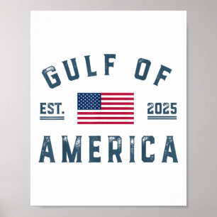 Póster Golfo De Ee.Uu. Est 2025 Bandera Americana Golfo D