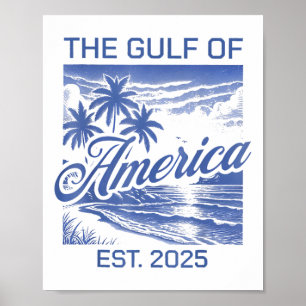Póster Golfo De Ee.Uu. Est 2025 Bandera Americana Golfo D