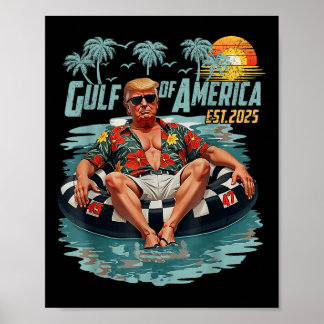 Póster Golfo De Ee.Uu. Est 2025 Bandera Estadounidense Go