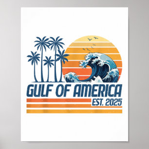 Póster Golfo De Ee.Uu. Est 2025 Golfo De Vintage Retro