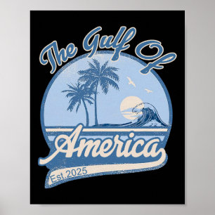 Póster Golfo De Eeuu América Est 2025 Bandera Estadounide