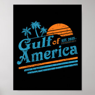 Póster Golfo De Estados Unidos 2025 Bandera Americana Gol