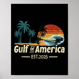 Póster Golfo De Estados Unidos 2025 Bandera Americana Gol
