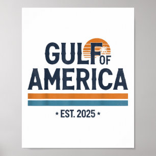 Póster Golfo De Estados Unidos América 2025 Vintage Bande