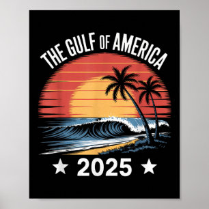 Póster Golfo De Estados Unidos América 2025 Vintage Bande