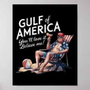 Póster Golfo De Estados Unidos América Divertido Trump Es