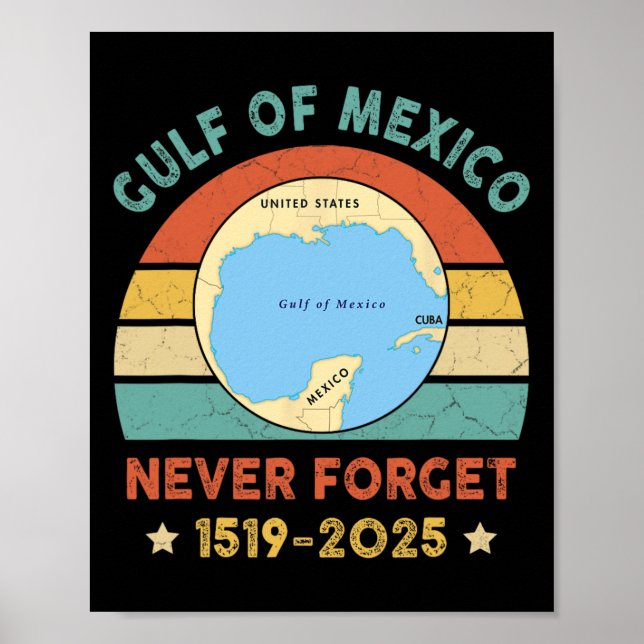 Póster Golfo De Estados Unidos Divertido Golfo De México  (Frente)
