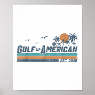 Póster Golfo De Estados Unidos Est 2025 Retro Vintage Bea