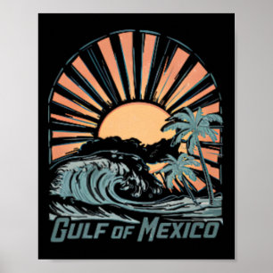 Póster Golfo De México Desde 1672 Playa Vintage A Dos Lad