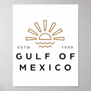 Póster Golfo De México Estados Unidos Bandera Estadounide