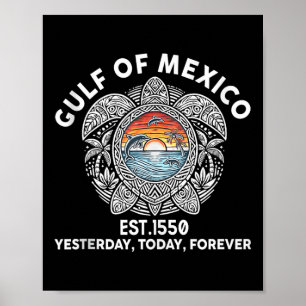 Póster Golfo De México Forever Mar Turtle Golfo De México
