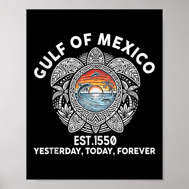 Póster Golfo De México Forever Mar Turtle Golfo De México (Frente)