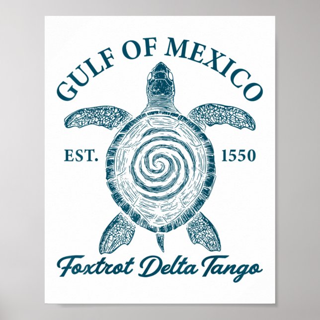 Póster Golfo De México Foxtrots Deltas Tangos Golfo De Mé (Frente)