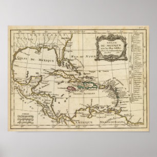 Póster Golfo de México, Islas del Caribe