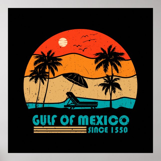 Póster Golfo de México mantente salado vintage (Frente)