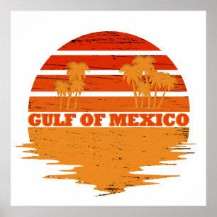 Póster Golfo de México mantente salado vintage