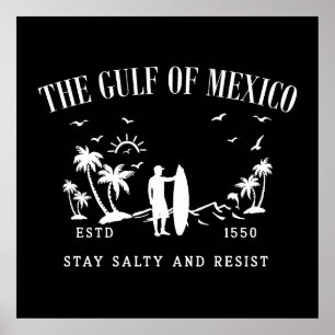 Póster Golfo de México mantente salado y resiste