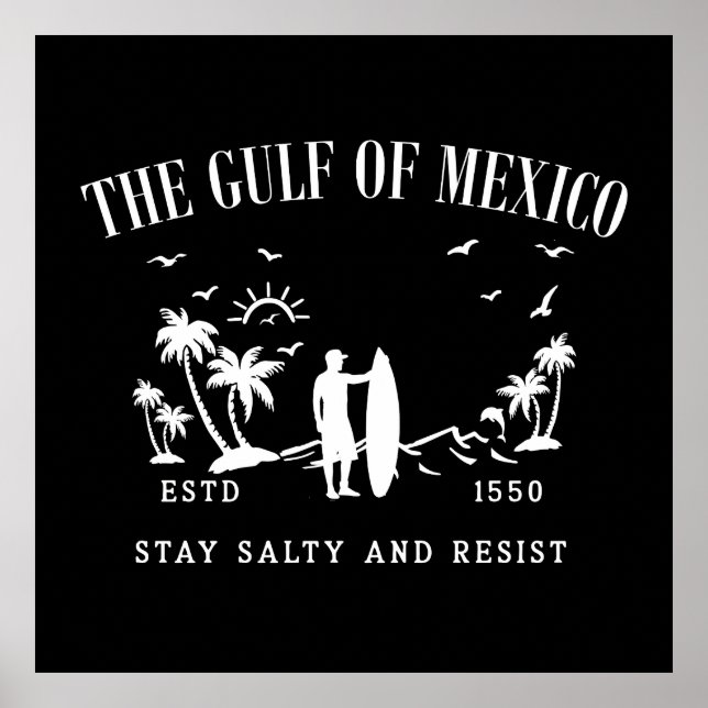 Póster Golfo de México permanezca salado y resista (Frente)