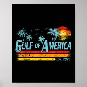 Póster Golfo Retro De Ee.Uu. 2025 Bandera Americana Golfo