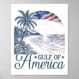 Póster Golfo Retro De Ee.Uu. 2025 Bandera Americana Golfo