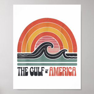 Póster Golfo Retro De Eeuu América El Golfo De México O A