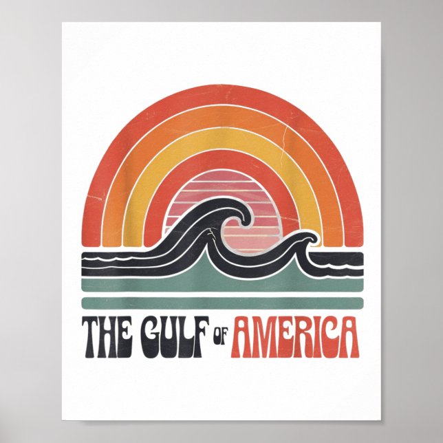 Póster Golfo Retro De Eeuu América El Golfo De México O A (Frente)