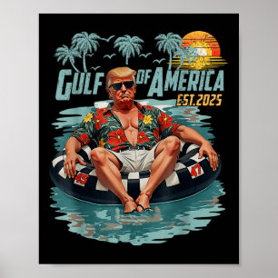 Póster Golfo Retro De Estados Unidos Este 2025 Golfo Amer