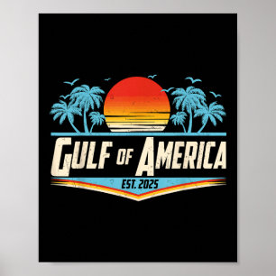 Póster Golfo Retro De Estados Unidos Este 2025 Golfo Amer