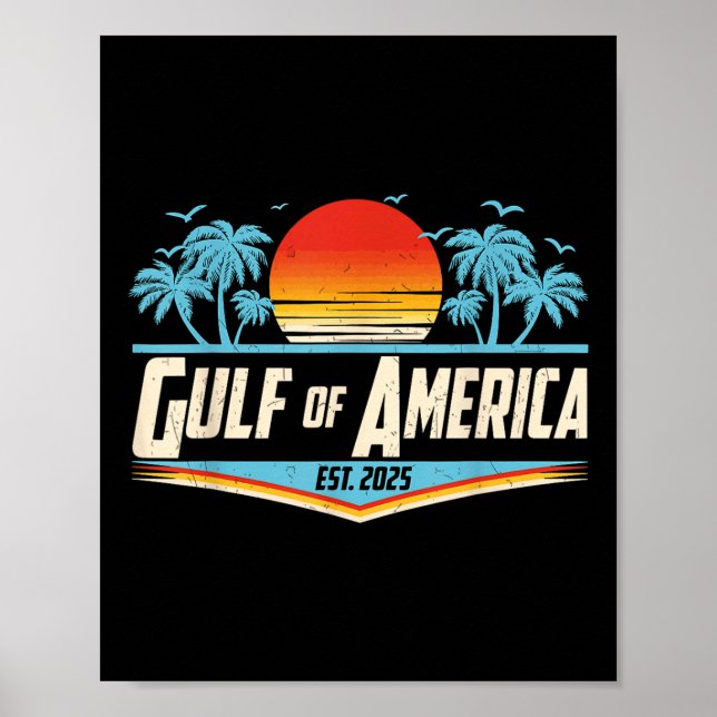 Póster Golfo Retro De Estados Unidos Este 2025 Golfo Amer (Frente)