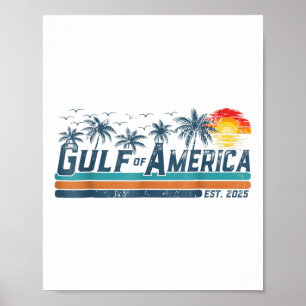 Póster Golfo Retro De Estados Unidos Este 2025 Golfo De M