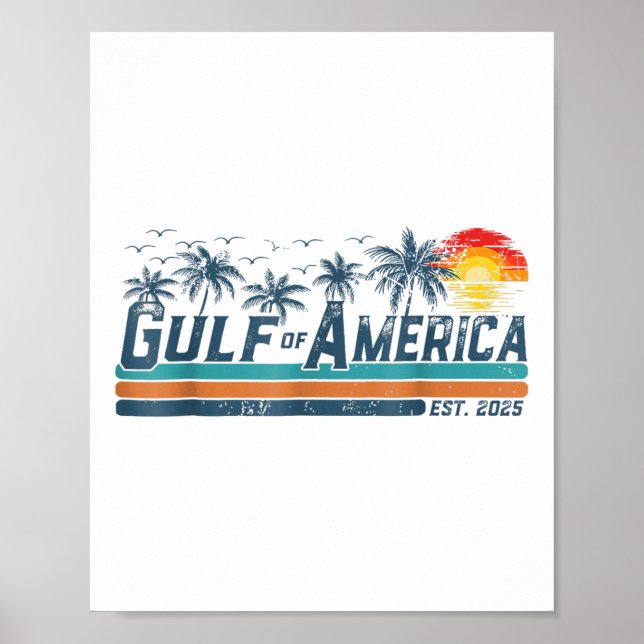 Póster Golfo Retro De Estados Unidos Este 2025 Golfo De M (Frente)