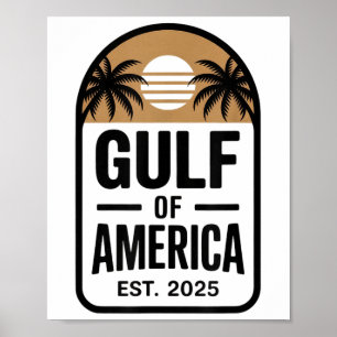 Póster Golfo Retro De Estados Unidos Este 2025 Golfo Méxi