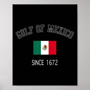 Póster Golfo Retro De México Desde El Golfo De Bandera Me
