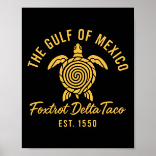 Póster Golfo Retro De México Est 1550 Foxtrot Delta Taco