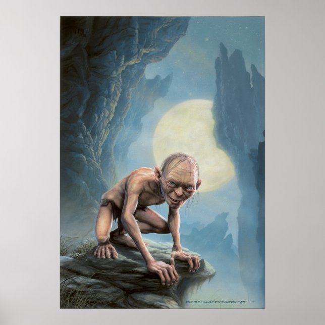 Póster GOLLUM™ con la luna (Frente)