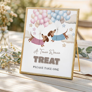 Póster Golosinas de Revelación de Género de Perrito Cute 