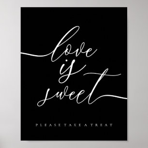 Póster Golosinas para bodas negras Postres Comida El amor