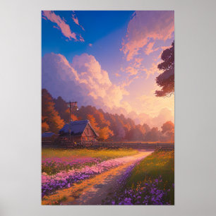 Póster Golpe cálido de atardecer