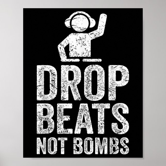 Póster Golpe De Caída No Bombas Protesta Dj Contra La Gue (Frente)