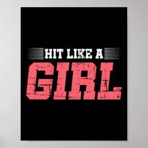 Póster Golpea Como Una Chica Regalo De Chica De Boxeo Mma