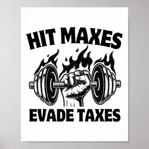 Póster Golpea máximos evade impuestos divertido gimnasio