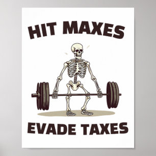 Póster Golpea máximos evade impuestos divertido gimnasio 