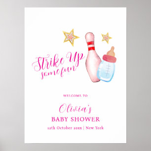 Póster Golpea para divertirte Bienvenida al baby shower d