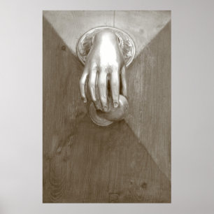 Póster Golpeador de puerta viejo