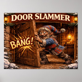 Póster Golpeador de Puertas Duende Islandés de Yule 