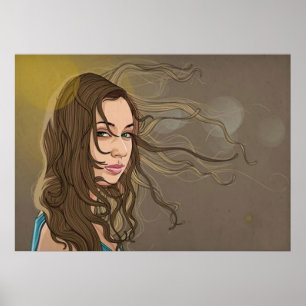 Póster Golpeando en el Poster del viento