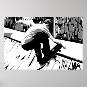 Póster Golpeando la rampa - Patinador