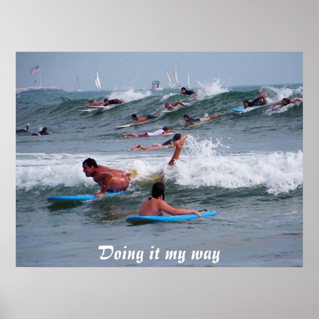 Póster Golpeando las olas... Poster... por Elenne Boothe (Frente)