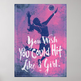 Póster Golpear como un voleibol rosa Chica 2
